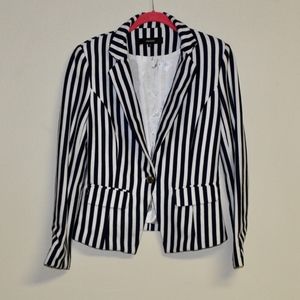 FOREVER 21 Navy Striped Stretch Blazer